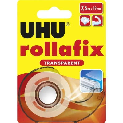 Immagine di UHU rollafix TRANSPARENT 36955 Nastro adesivo Trasparente (L x L) 7.5 m 19 mm 1 pz.