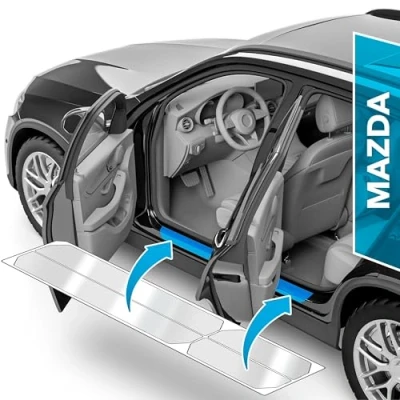 Immagine di uProtect Battitacco Auto AntiGraffio Pellicola per Mazda CX 60 I 2022 2024 Protezione Accessori Tuning Portiera Trasparente Lucido