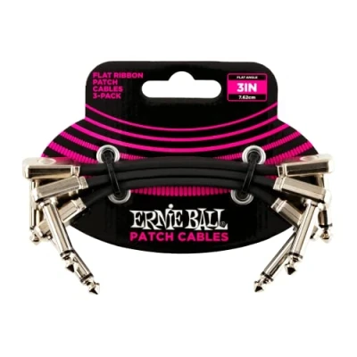 Immagine di Ernie Ball, Cavo patch piatto a nastro, 7,62 cm, confezione da 3