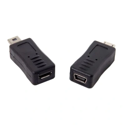 Immagine di CY, 1 adattatore Mini USB femmina a micro maschio e femmina, di colore nero