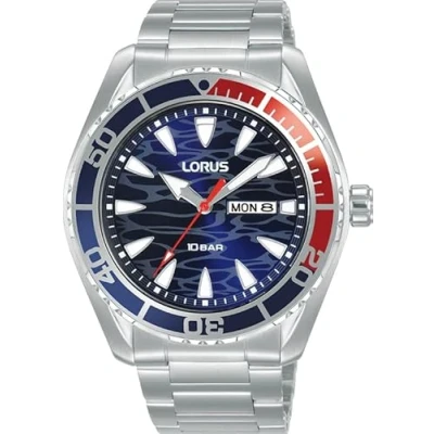 Immagine di Lorus Orologio analogico al quarzo da uomo con bracciale in acciaio inossidabile, Argento/Blu RH383AX9
