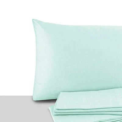 Immagine di Giovanni Dolcinotti Set 2 Federe Cuscino Letto Matrimoniale e Singolo 40x70 cm 100% Cotone Made in Italy Colore Acqua