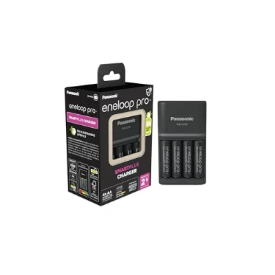 Immagine di Panasonic Smart &amp; Quick BQ CC55 +4x eneloop Pro AA Caricatore per pacchi batteria NiMH Ministilo (AAA), Stilo (AA)