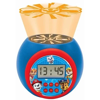 Immagine di Lexibook, Sveglia con Proiettore Paw Patrol Marshall, Rubble, Chase, Stella ed Everest Snooze Funzione , Luce Notturna Timer, Schermo LCD, a Batteria, Blu / Rosso, RL977PA