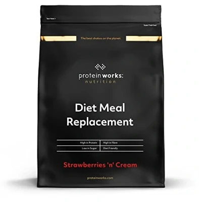 Immagine di THE PROTEIN WORKS Sostituto Del Pasto Dietetico, Supporta la Perdita di Peso, Sazietà Lunga Durata, Alto Contenuto Proteine, 28 Servings, Panna &amp; Fragole, 2 kg