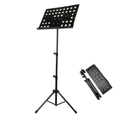 Immagine di Y Nut Leggio per spartiti musicali, altezza regolabile, pieghevole, libro orchestrale, supporto carta e microfono, treppiede con borsa il trasporto (supporto libri)