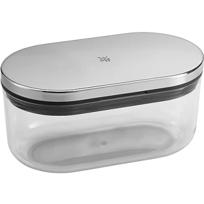 Immagine di WMF grattugia parmigiana con contenitore e coperchio, 15 x 8,5 7 cm, per formaggio, acciaio inox Cromargan, plastica, formaggio