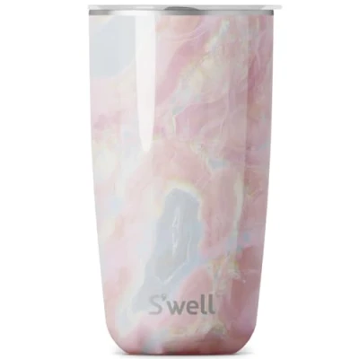 Immagine di S&#039;well Bicchiere Coperchio, 530 Ml, Geode Rose, Tazza da Viaggio a Triplo Isolamento Sottovuoto Senza Bpa/Bps con Coperchio Apribile, per Bevande Calde e Fredde
