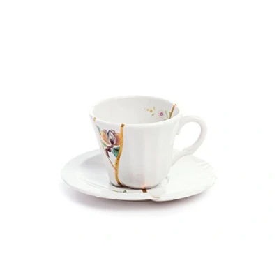 Immagine di Seletti Kintsugi Tazzina con piattino in porcellana e oro 24 carati mod. 3
