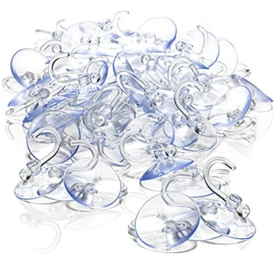 Immagine di com four® Portaventosa 80x con Ganci in Plastica Multiuso per Lucine e Altre Decorazioni da Parete (80 Pezzi Ø 4cm)
