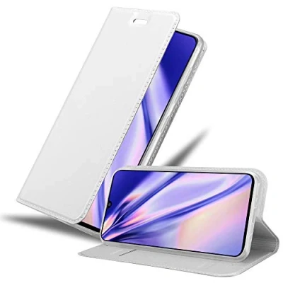 Immagine di Cadorabo Custodia Libro per Samsung Galaxy A70 in CLASSY ARGENTO con Vani di Carte, Funzione Stand e Chiusura Magnetica Portafoglio Cover Case Wallet Book Etui Protezione