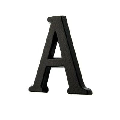 Immagine di HUBER numero civico a in alluminio 10 cm I numeri civici per casa &amp; porta targhette con nobile design nero 3D, verniciato polvere