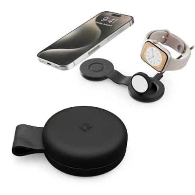 Immagine di Twelve South Butterfly SE 2 in 1 Qi2 Caricabatterie da viaggio per iPhone, Airpods e Apple Watch, colore: Nero
