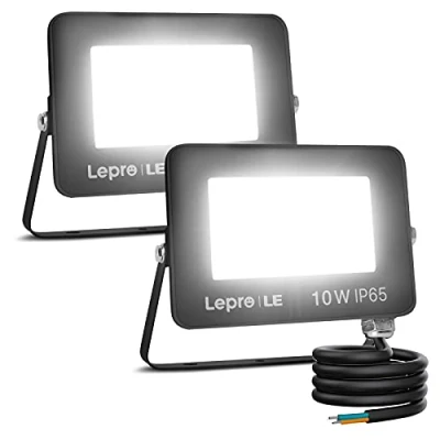 Immagine di Lepro Faretto LED da Esterno, 10W 850 lumen, Faro Esterno Bianco Diurno 5000K, Proiettore Impermeabile IP65, Luce di Sicurezza per Giardino, Illuminazione Interna ed Esterna, 2 Pezzi