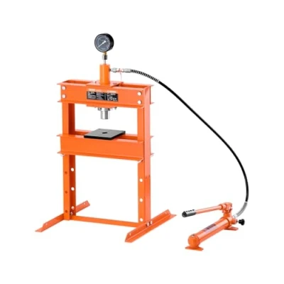 Immagine di VEVOR Pressa Idraulica Manuale da Officina, Officina con Telaio a H 10 T Piastra di Pressatura Base Forma H, Regolabile per Pavimento Garage Piegatura