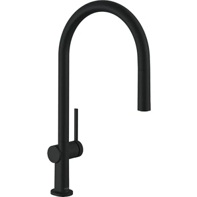 Immagine di hansgrohe Talis M54 Miscelatore cucina monocomando 210, bocca d&#039;erogazione estraibile, 1 getto, sBox, nero opaco, 72803670