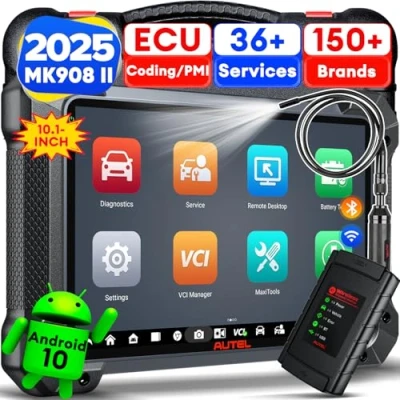 Immagine di Autel MaxiCOM MK908 II Android 10.0 2024 Strumento Diagnostico Auto: Aggiornata di MK908/ MK906 PRO, AutoScan 2.0, 4G+128G, 2.4 e 5G WiFi, Codifica ECU Avanzata, Test Attivo Bidirezionale, 36+ Servizi