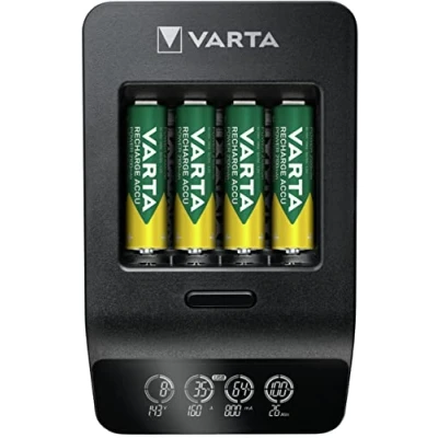 Immagine di Varta LCD Smart Charger+ 4x 56706 Caricabatterie universale NiMH Ministilo (AAA), Stilo (AA)