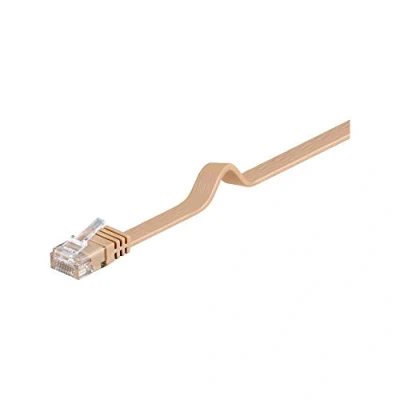 Immagine di Goobay 95881 CAT 6 Cavo Piatto Patch, Rete U/UTP, Marrone Chiaro, 10 m Lunghezza del