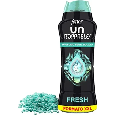 Immagine di LENOR Profumatore Bucato Perle Profumate Lavatrice, Unstoppables Spring, Maxi Formato da 510 g, Intensificatore di Profumo, 100% Plastica Riciclata