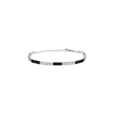 Immagine di Breil Gioiello TJ3875 collezione FUSION, BRACCIALI da UOMO in ACCIAIO colore ARGENTO, NERO misura 22 con LAPISLAZZULO