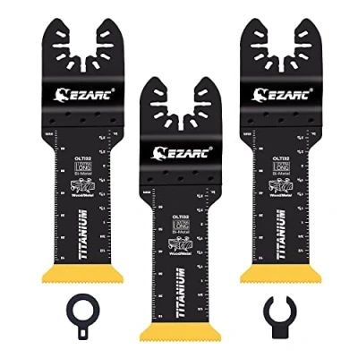 Immagine di EZARC lame oscillanti multiutensile in titanio, confezione da 3 extra lunghe per metallo, chiodi di legno, taglio viti, plastica