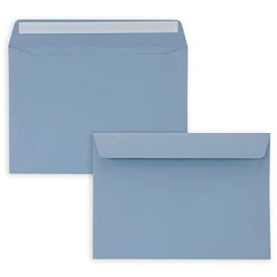 Immagine di 100 buste per lettere, formato DIN C5, 16,2 x 22,9 cm, con chiusura adesiva, grandi inviti e biglietti di compleanno o matrimonio
