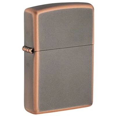 Immagine di Zippo 49839 Rustic Bronze Accendino in Metallo con Caratteristico &#039;&#039;click&#039;&#039; Zippo, Antivento, Ricaricabile, Bronzo