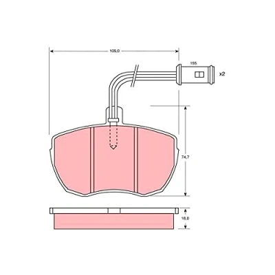 Immagine di TRW GDB759 Kit pastiglie freno Con contatto segnalazione usura IVECO: DAILY 1, 2 Pritsche/Fahrgestell, Kasten/Kombi