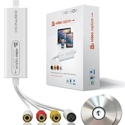 Immagine di DIGITNOW! USB 2.0 Video Capture Card Pro Version Convertitore da VHS a digitale 1080P 30Hz, adatto per Mac OS, iPad, Android, WinXP/7/8/10
