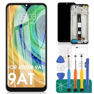 Immagine di per Xiaomi Redmi 9i Sostituzione Schermo 9AT / Poco C31 LCD Diaplay 9A 9 Activ digitalizzatore 9C NFC Touch Screen Assembly (Nero)
