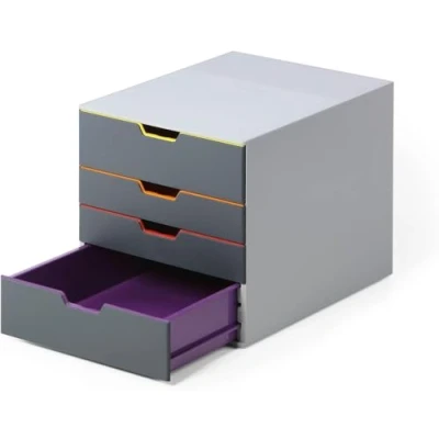 Immagine di Durable VARICOLOR® 4 760427 Cassettiera Grigio DIN A4, C4, Folio, Letter Numero cassetti: