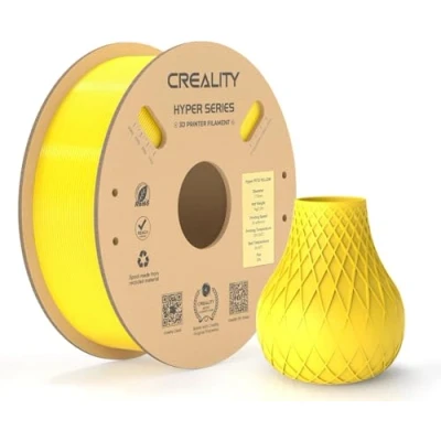 Immagine di Creality Hyper PETG Filamento per Stampante 3D da 1.75 mm, Stampa ad Alta Velocità 30 600 mm/s, Precisione Dimensionale +/ 0.03 1 KG (2.2 libbre)/ Bobina (Giallo)