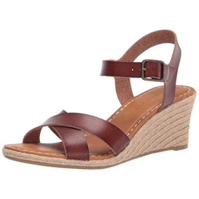 Immagine di Amazon Essentials Sandalo con Zeppa Espadrillas Donna, Marrone, 35.5 EU
