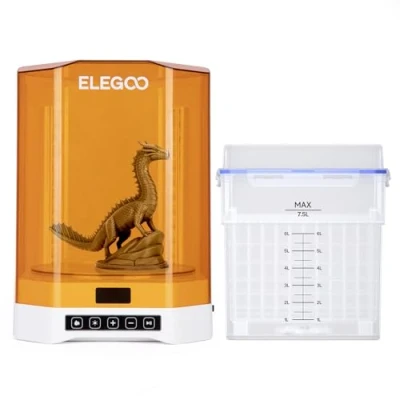 Immagine di ELEGOO Mercury Plus V3 Stazione di lavaggio e indurimento, grande capacità pulizia 7,5 litri, asciugatura stereo a 360, cura compatibile con la maggior parte delle stampanti 3D