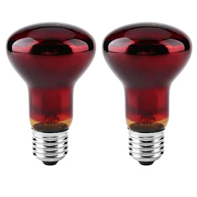Immagine di POFET 2 lampadine riscaldanti per rettili e anfibi, a raggi infrarossi, resistenti termiche, riscaldamento, luce rossa animali domestici, 220 240 V (100 W)