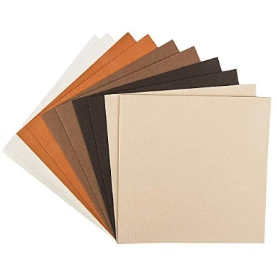 Immagine di ideen mit herz Set di biglietti d&#039;auguri 10 colorati e buste bianche elegante effetto lino ideale per auguri compleanno, matrimonio, ecc. (tonalità crema/marrone, 16 x cm)