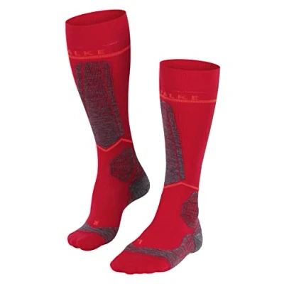 Immagine di FALKE SK Energizing Wool W KH lana filo funzionale con compressione 1 paio, Calzini da sci Donna, Rosso (Rose 8564) Circonferenza polpaccio W1, 39 42