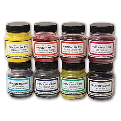 Immagine di Jacquard Procion Mx Dye PMX108s Set di tinture ad acqua fredda, 8 colori