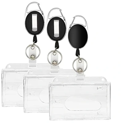 Immagine di Jizxol , 3 pezzi porta badge con chiave retrattile, set portachiavi, clip, portachiavi estensibile, moschettone e clip per cintura di fissaggio.