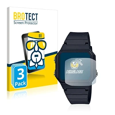 Immagine di brotect Pellicola Protettiva Vetro per Casio Unisex A168WA 1YES Protezione Schermo (3 Pezzi) [Durezza Estrema 9H, Chiaro]