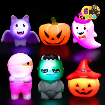 Immagine di JOYIN 6 Pezzi Giocattoli da Bagno Luminosi di Halloween, Vasca Galleggianti con Luce LED Lampeggiante per Bambini, Giochi d&#039;Acqua Bambini Festa in Piscina