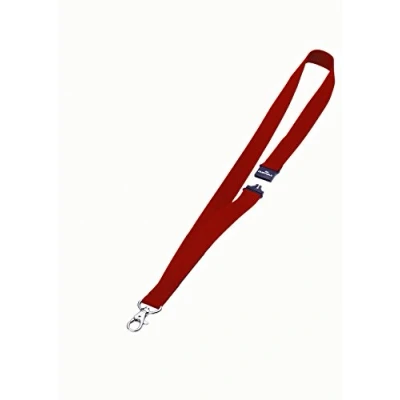 Immagine di Durable 813703 Cordoncino in tessuto, clip per combinazione con i portanome asola, larghezza 20 mm, lunghezza 44 cm, rosso, confezione da 10 pezzi