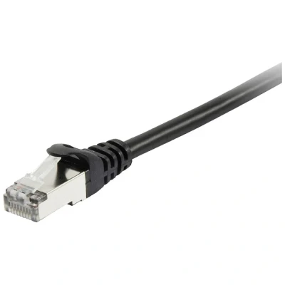 Immagine di Equip 605593 RJ45 cavo di rete, patch CAT 6 S/FTP 0.25 m Nero contatti connettore dorati 1 pz.