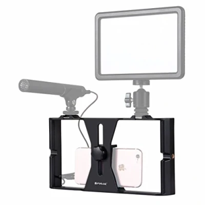 Immagine di PULUZ Smartphone Video Rig Registrazione Filmmaking Vlogging Caso Handheld Stabilizzatore con Freddo Shoe Mount per IPhone X XS XR altri Dispositivi entro 7 pollici Schermo