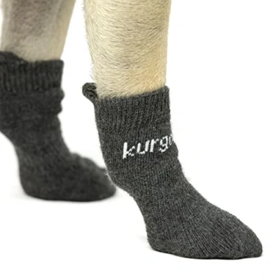 Immagine di Kurgo Blaze calzini per Cani, animali Domestici Uso Esterno, elasticizzati scarpe cani 1 set di 4 Piccolo, S, GRIGIO
