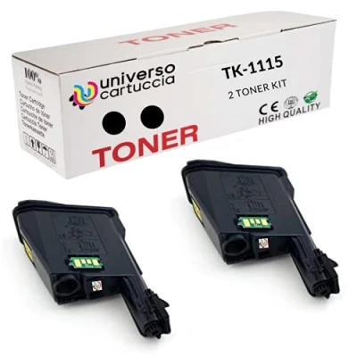 Immagine di UniversoCartuccia Toner Compatibile Kyocera TK 1115 nero. Cartuccia 1T02M50NL1. per stampanti ECOSYS FS 1041, 1220MFP, 1320MFP (2 TK1115)