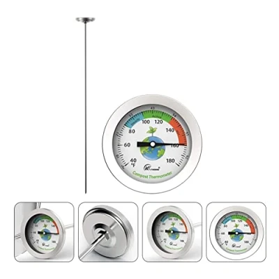 Immagine di termometro for compost, da 50 cm, cortile, imformeabile, con quadrante in acciaio inox, contenitori di giardinaggio e piante all&#039;aforto
