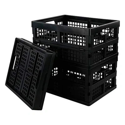 Immagine di Yarebest 3 Pacchi Cassetta Pieghevole In Plastica Scatola di Cestini Portaoggetti, Nero