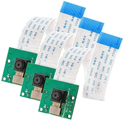 Immagine di AZDelivery 3 x Camera da 5 Megapixel compatibile con Raspberry Pi compreso di un Cavo Flessibile 15 cm incluso E Book!